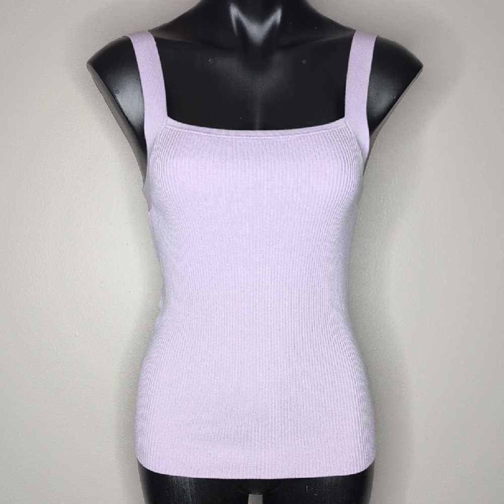NWT 🪷 Nine West Ribbed Square Neck Tank Top – Size M